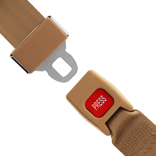 Lap Seat Belt, Push Button Release, Tan