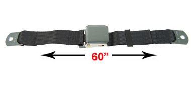 Lap Seat Belt, Chrome Lift Latch, 60 Inch Length