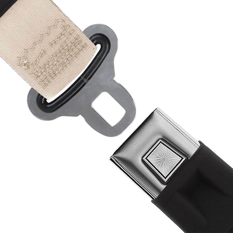 2 Point Retractable Lap Belt With Chrome Push Button, Ivory