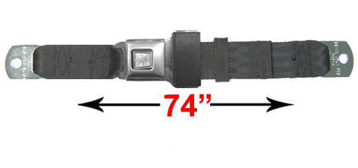 Lap Seatbelt, Metal Button Release, 74 Inch Length