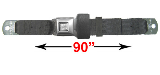 Lap Seatbelt, Metal Button Release, 90 Inch Length