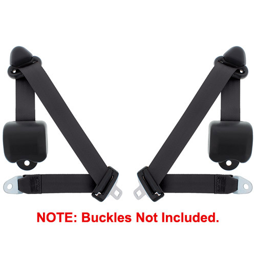 Jeep Wrangler 3 Pt Front Seat Belts, No Buckle, 199706, Pair Replacement Seatbelts, Seat Belts