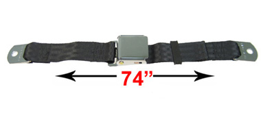 Lap Seat Belt, Chrome Lift Latch, 74 Inch Length