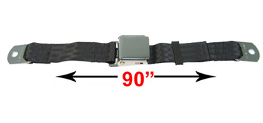 Lap Seat Belt, Chrome Lift Latch, 90 Inch Length