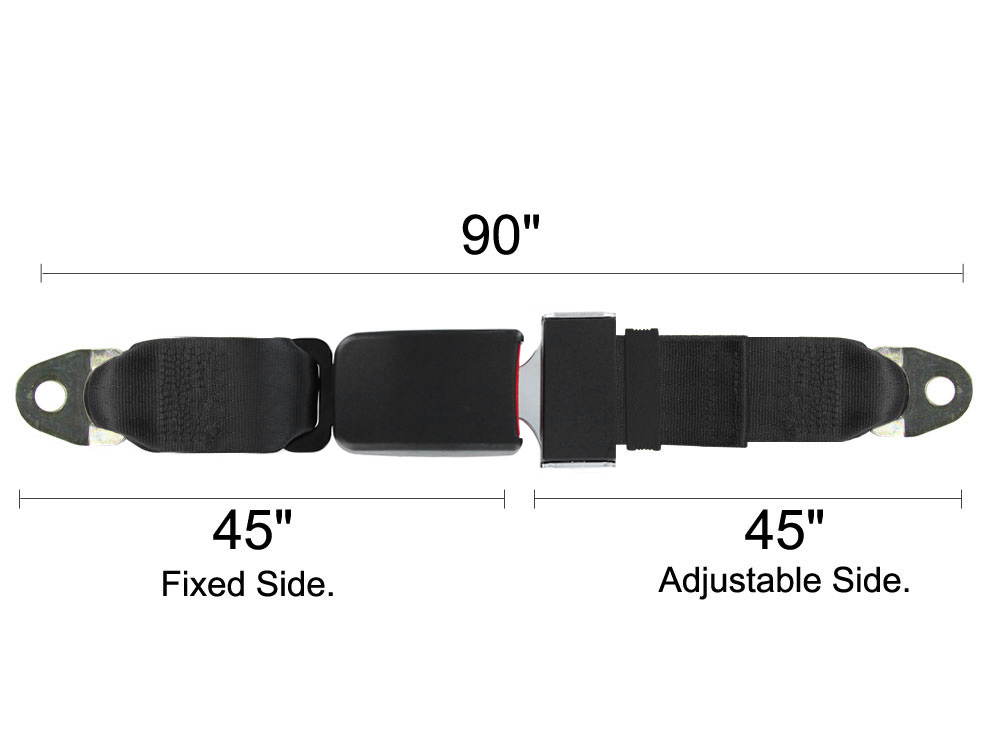 2 Point Seat Belt, End Button Release, 90 Inch