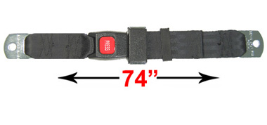 Lap Seatbelt, Push Button Release, 74 Inch Length