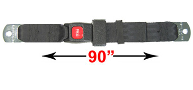 Lap Seatbelt, Push Button Release, 90 Inch Length