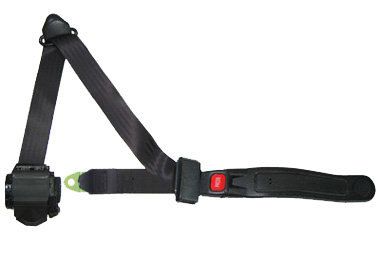 3 Point Retractable Seat Belt With Push Button w/ Contoured Sleeve