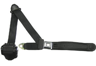 3 Point Retractable Seat Belt With Chrome Button w/ Contoured Sleeve