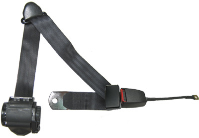 3 Point Retractable Seat Belt With End Release Button w/Cable Sleeve