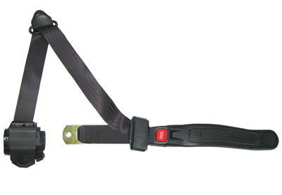 3 Point Retractable Seat Belt With Push Button w/ Contoured Sleeve