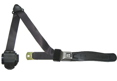 3 Point Retractable Seat Belt With Chrome Button w/ Contoured Sleeve
