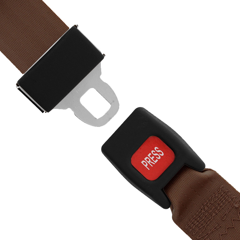 3 Point Retractable Seat Belt, Push Button, Brown
