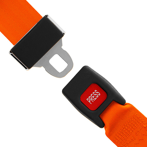 3 Point Retractable Seat Belt, Push Button, Orange