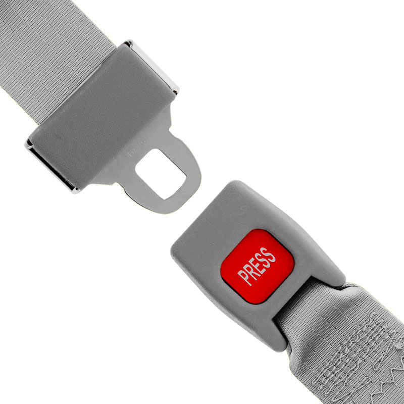 3 Point Retractable Seat Belt, Push Button, Silver