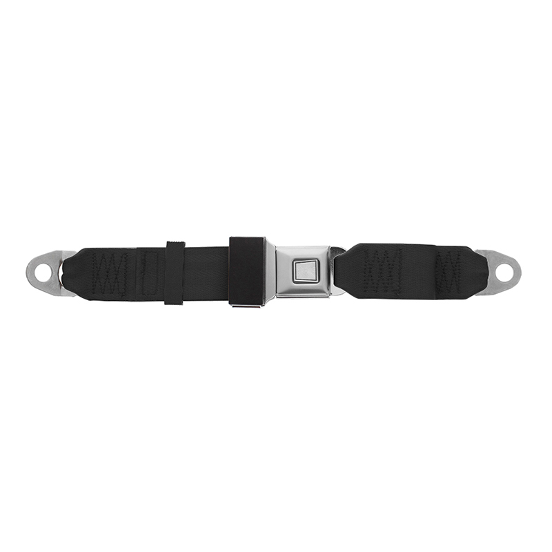Juliano's S74101 Starburst Retro Lap Seat Belt - Black, Push Button, Made In USA