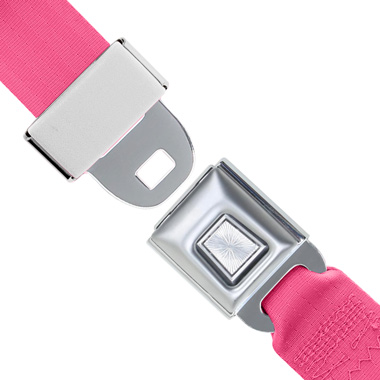 Lap Seat Belt, Metal Button Release, Hot Pink