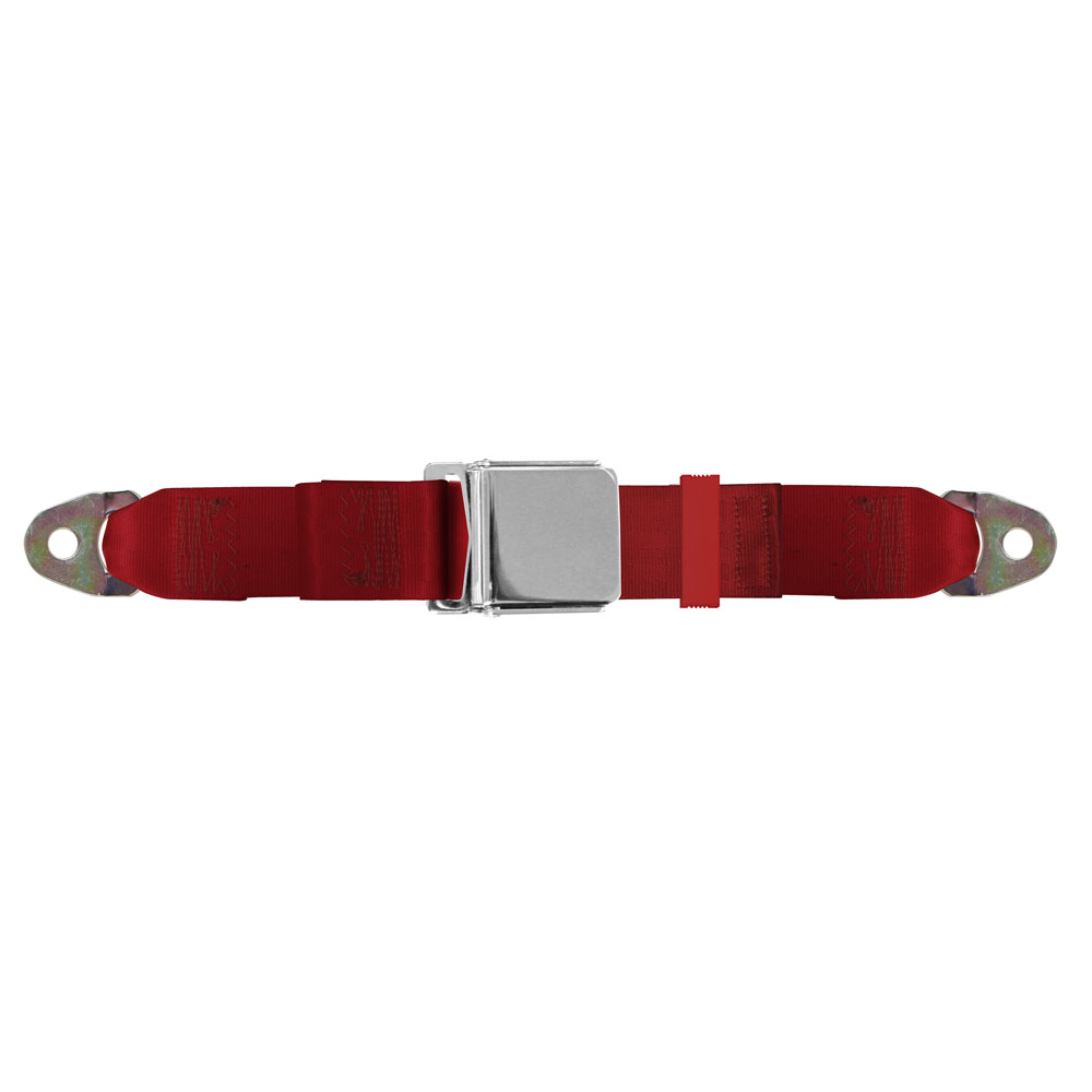 60" Bright Red Seat Belt 2 Point Seatbelt Non Retractable Red Lap Seat Belt 