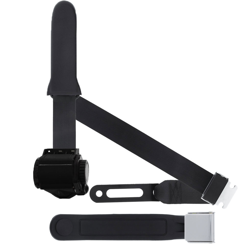 3 Point Seat Belt With Chrome Lift Latch, Soft Sash Shoulder