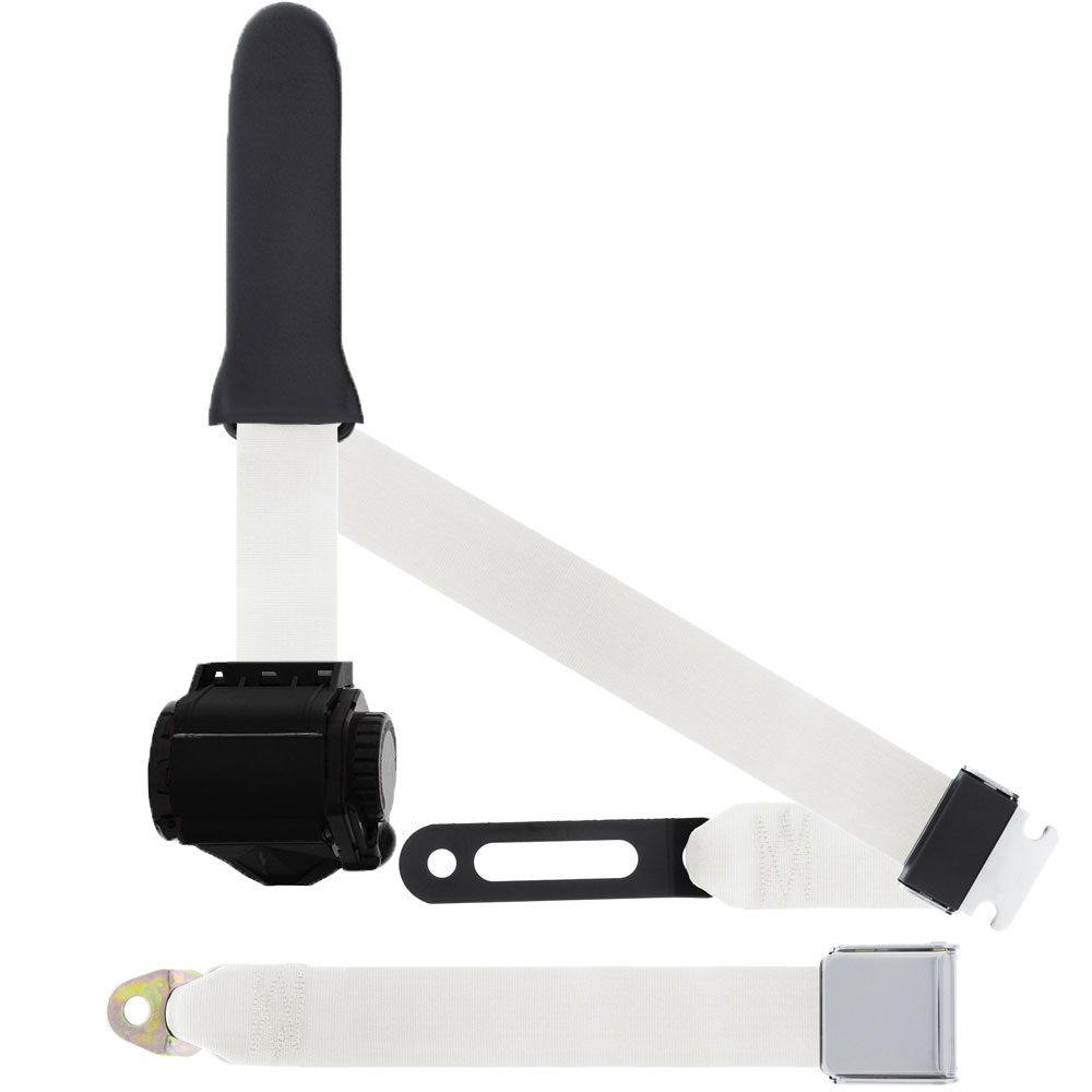 3 Pt Seat Belt, Chrome Lift Latch, Soft Sash, White