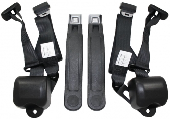2 Belts Camaro 1970-1981 Standard 3pt Black Retractable Bucket Seat Belt Kit 