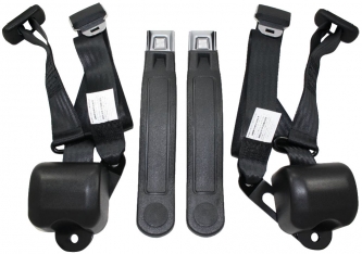 Black Lap Bucket Seat Belt Kit 2 Belts Camaro 1970 1981 Standard 2 Pt 