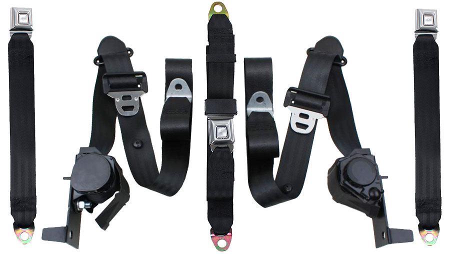 198086 Ford Bronco Seat Belts 3 Point Retractable Front Bench Seat