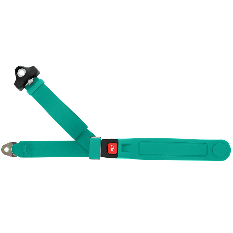 3 Point Seat Belt With PushButton, Turquoise