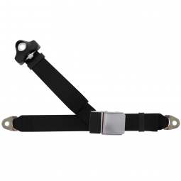 3 Point Seat Belt - Non-Retractable - Chrome Lift Latch