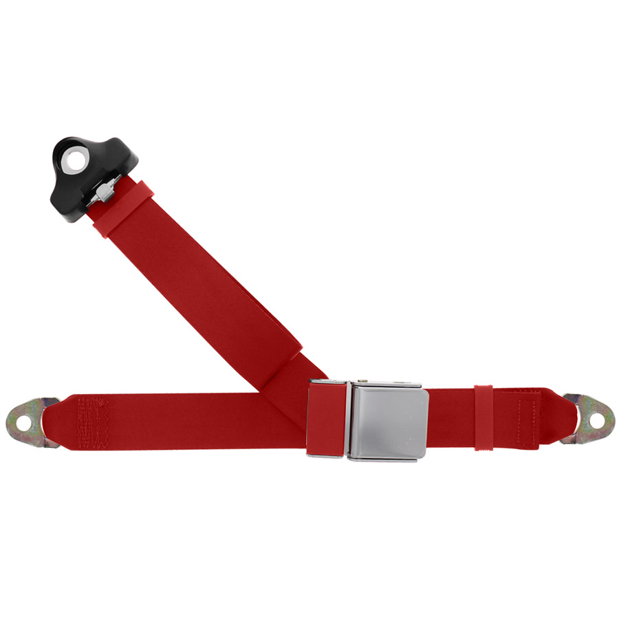 3-Point Shoulder Seat Belt | Chrome Lift Latch | Red
