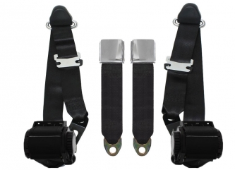 Details about   Ford 1935-1940  Standard 2pt Black Retractable Bucket Seat Belt Kit 2 Belts