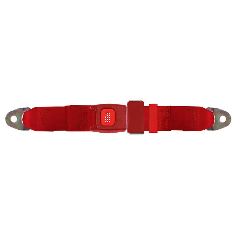 Lap Seat Belt, Push Button Release, Flame Red