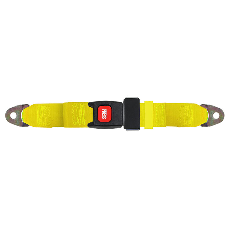 Lap Seat Belt, Push Button Release, Yellow