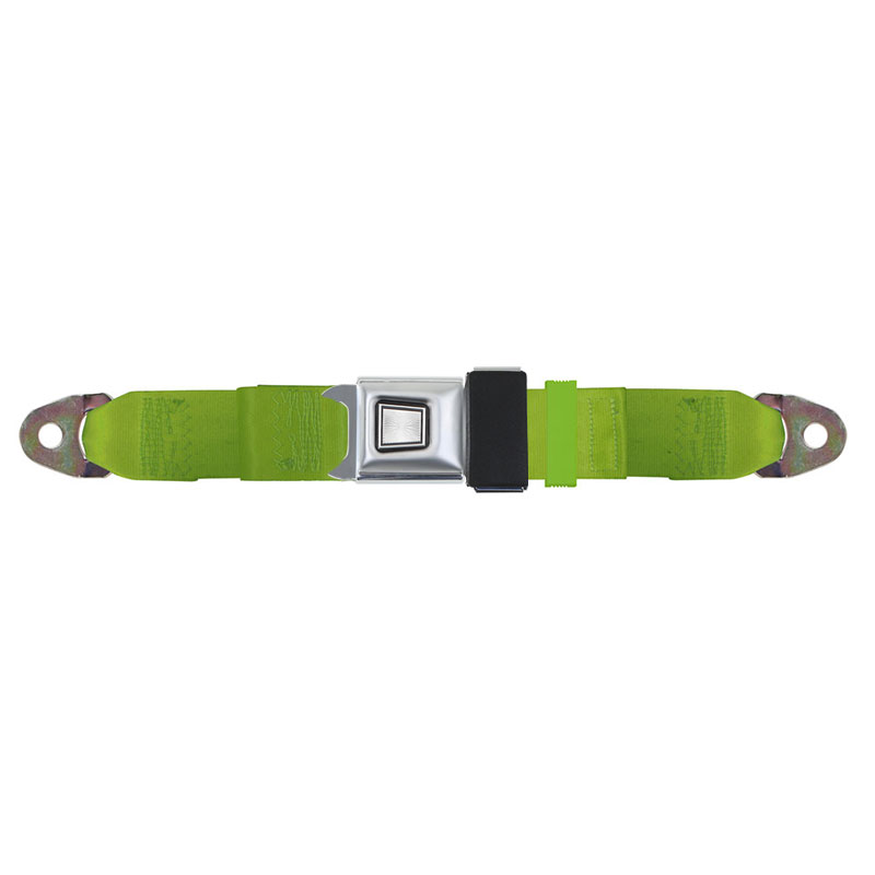 Lap Seat Belt, Metal Button Release, Lime Green