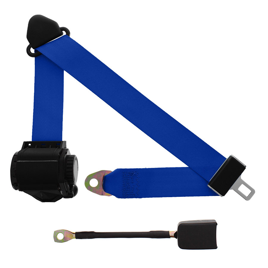 3 Point Retractable Seat Belt with End Release, Cobalt Blue