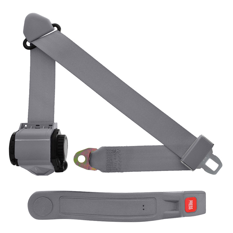 3pt Gray/Grey Retractable Seatbelt Standard Buckle Each harness STBSB3RSGR
