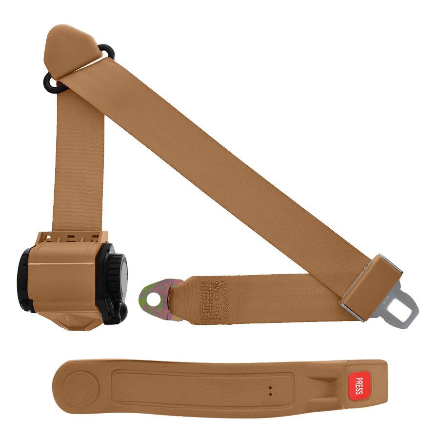 Details about   3pt White Retractable Seat Belt With Mounting Brackets Standard Buckle