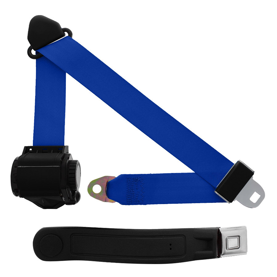 3-Point Retractable Seat Belt | Starburst Buckle | Cobalt Blue display picture 2