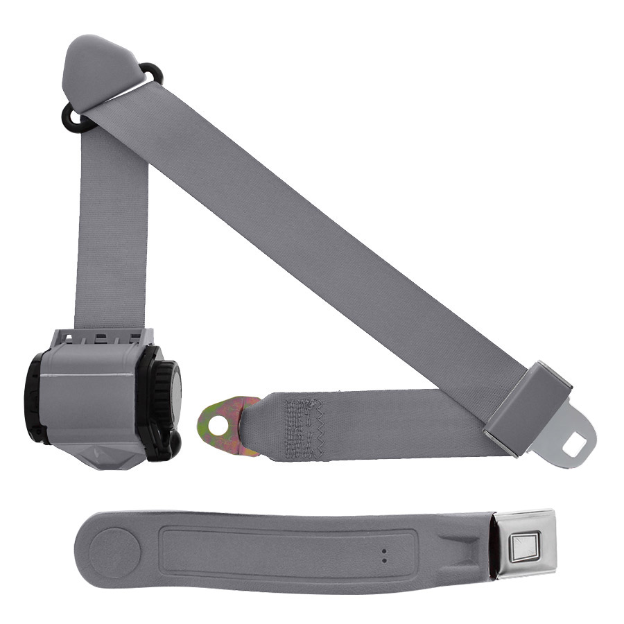 3 Point Retractable Seat Belt, Starburst Latch, Grey