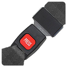 Push Button seat belt buckle.